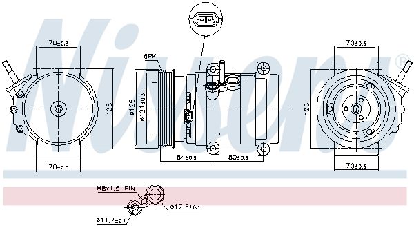 NISSENS Compressore, Climatizzatore 890679