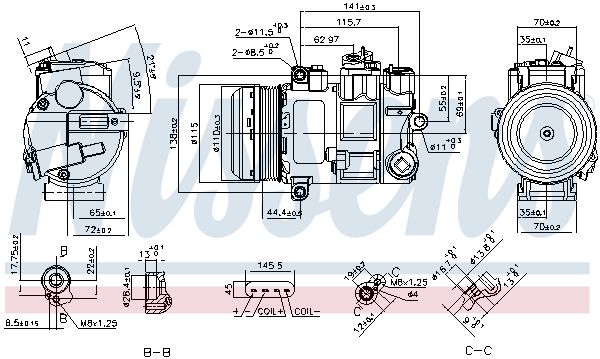 NISSENS Compressore, Climatizzatore 890696
