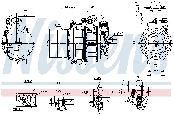 NISSENS Compressore, Climatizzatore 890749