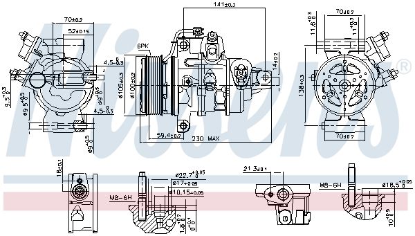 NISSENS Compressore, Climatizzatore 890787