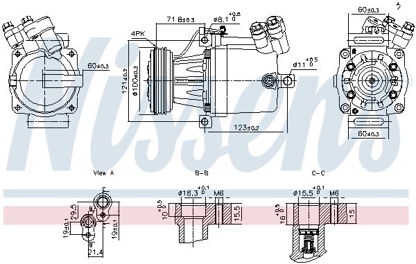 NISSENS Compressore, Climatizzatore 890950