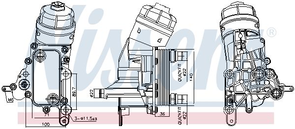 NISSENS Radiatore olio, Olio motore 91343
