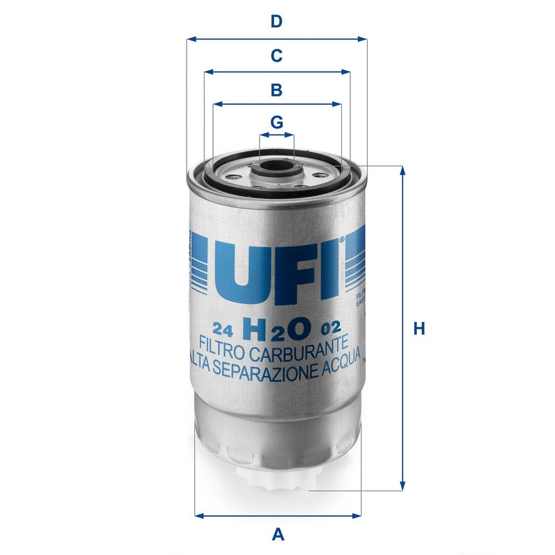 UFI Filtro carburante 24.H2O.02
