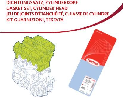 CORTECO Kit guarnizioni, Testata 417128P