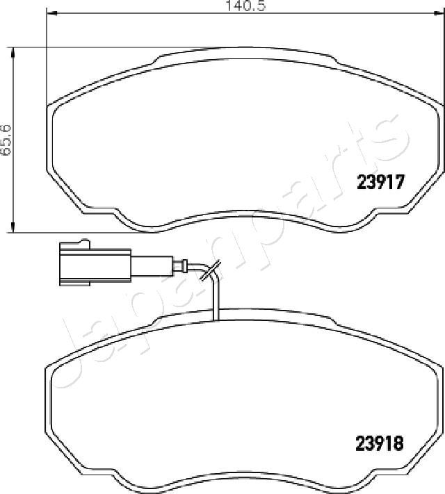 JAPANPARTS Kit pastiglie freno, Freno a disco PA-0222AF