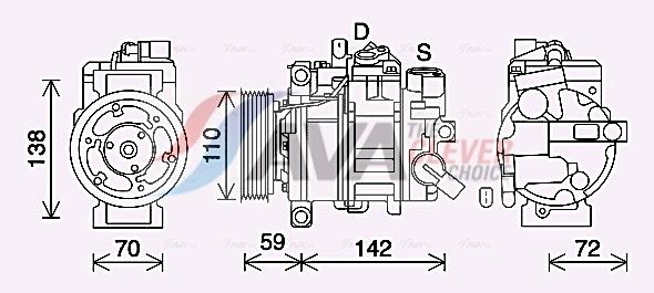 AVA QUALITY COOLING Compressore, Climatizzatore AIAK411