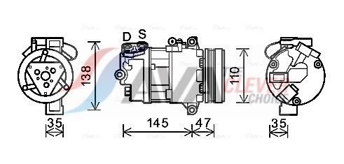 AVA QUALITY COOLING Compressore, Climatizzatore BWAK395