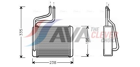 AVA QUALITY COOLING Scambiatore calore, Riscaldamento abitacolo FD6286