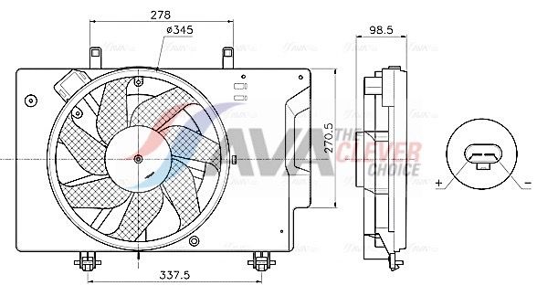 AVA QUALITY COOLING Ventola, Raffreddamento motore FD7709