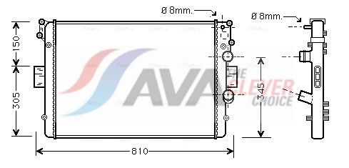 AVA QUALITY COOLING Radiatore, Raffreddamento motore IVA2049
