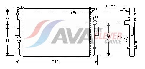 AVA QUALITY COOLING Radiatore, Raffreddamento motore IVA2057