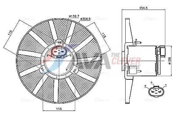 AVA QUALITY COOLING Ventola, Raffreddamento motore VN7443