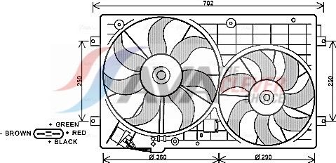 AVA QUALITY COOLING Ventola, Raffreddamento motore VN7528