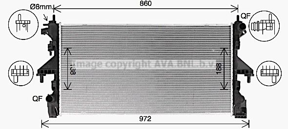 AVA QUALITY COOLING Radiatore, Raffreddamento motore CN2320