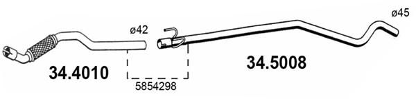 ASSO Tubo gas scarico 34.5008