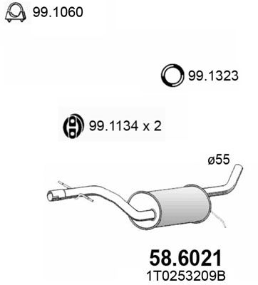 ASSO Silenziatore centrale 58.6021
