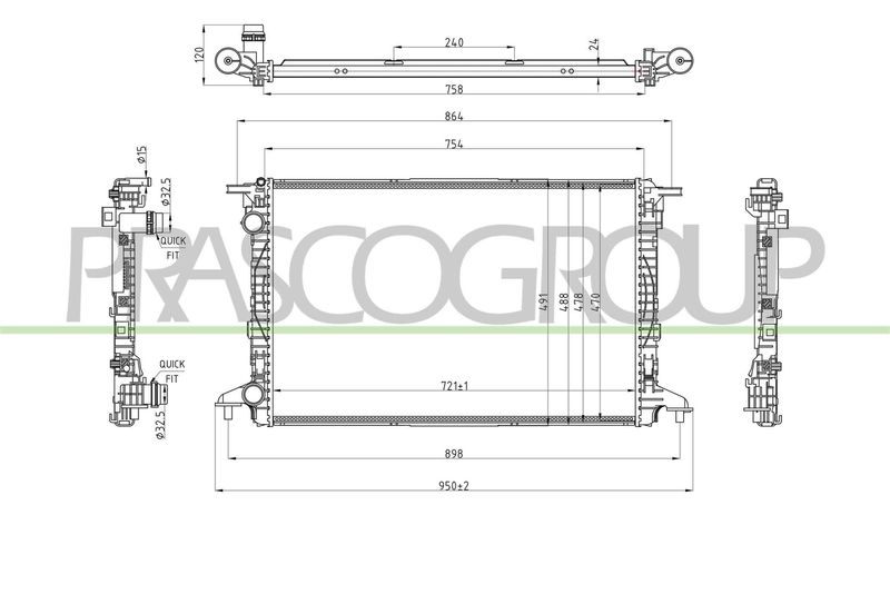 RADIATORE AUDI Q5 (80A) Mod 02/17 08/20