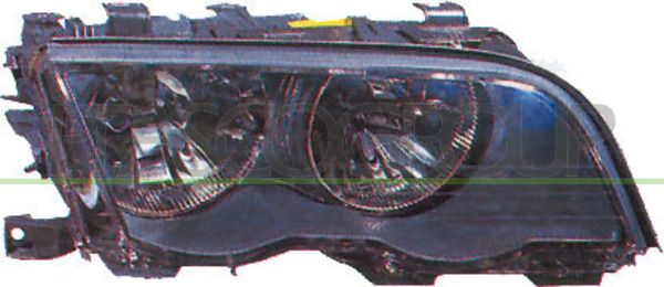 PROIETTORE DX H7+H7-ELETT-CON MOTORE-NERO BMW 3 SERIES E46 Mod 05/98 08/01