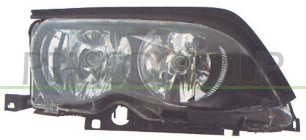 PROIETTORE DX H7+H7-ELETT-CON MOTORE-NERO BMW 3 SERIES E46 Mod 09/01 02/05