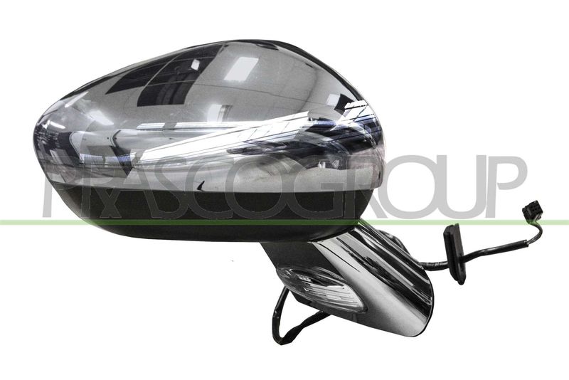 RETROVISORE DX-ELETT-CROMATO-CON FANALE-CON SONDA-CON BASE CROMATA-CONVESSO-7 PINS CITROEN C3 Mod 09/09 05/13