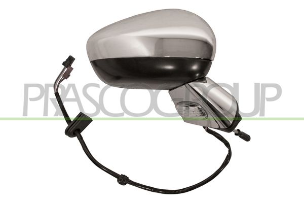 RETROVISORE DX-ELETT-CROMATO-TERMICO-CHIUDIBILE-CON FANALE-CON SONDA-CON BASE CROMATA-CONVESSO-11 PINS CITROEN C3 Mod 09/09 05/13
