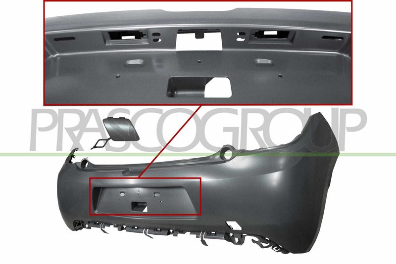 PARAURTI POST-CON PRIMER-CON TAPPO COPRI GANCIO-CON FORI MODANATURE CITROEN DS3 Mod 04/16 -