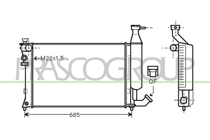 RADIATORE CITROEN BERLINGO Mod 10/96 12/02