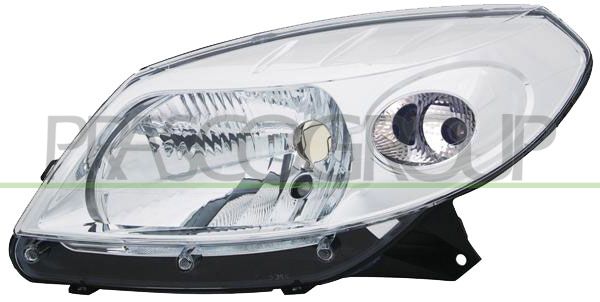 PROIETTORE DX H4-ELETT-SENZA MOTORE-CROMATO DACIA SANDERO Mod 06/08 12/12