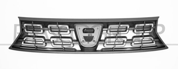 GRIGLIA RADIATORE-NERA-CON MODANATURE CROMATE DACIA DUSTER Mod 01/18 08/21