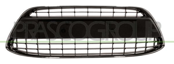GRIGLIA PARAURTI ANT-CENTRALE-NERA-CON CORNICE CON TAPPO COPRI GANCIO-CROMATA TRAINO FORD FIESTA MK VI Mod 12/08 12/12