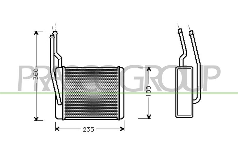 PRASCO Scambiatore calore, Riscaldamento abitacolo FD420H001