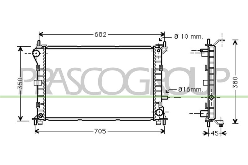 PRASCO Radiatore, Raffreddamento motore FD420R003