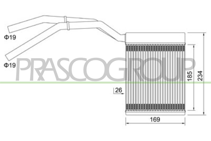 PRASCO Scambiatore calore, Riscaldamento abitacolo FD424H001