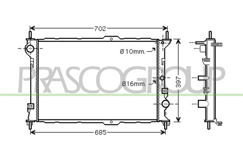 PRASCO Radiatore, Raffreddamento motore FD930R004