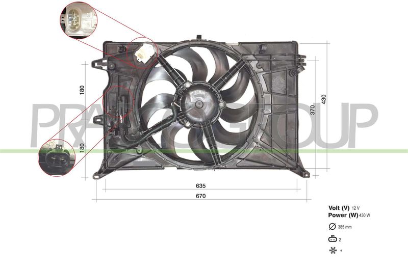 PRASCO Ventola, Raffreddamento motore FT060F001