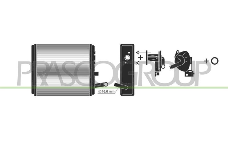 PRASCO Scambiatore calore, Riscaldamento abitacolo FT119H001