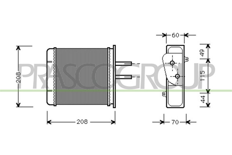 PRASCO Scambiatore calore, Riscaldamento abitacolo FT132H001