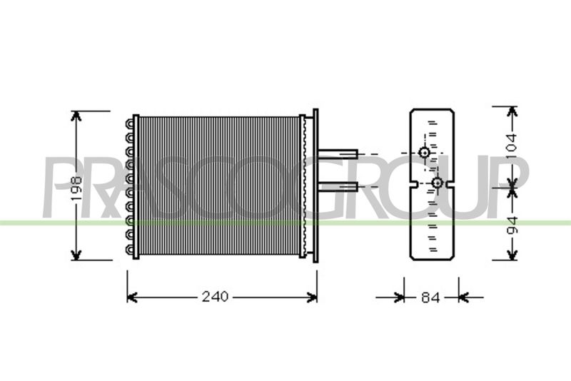 PRASCO Scambiatore calore, Riscaldamento abitacolo FT132H002
