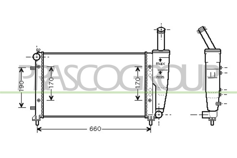 PRASCO Radiatore, Raffreddamento motore FT340R004