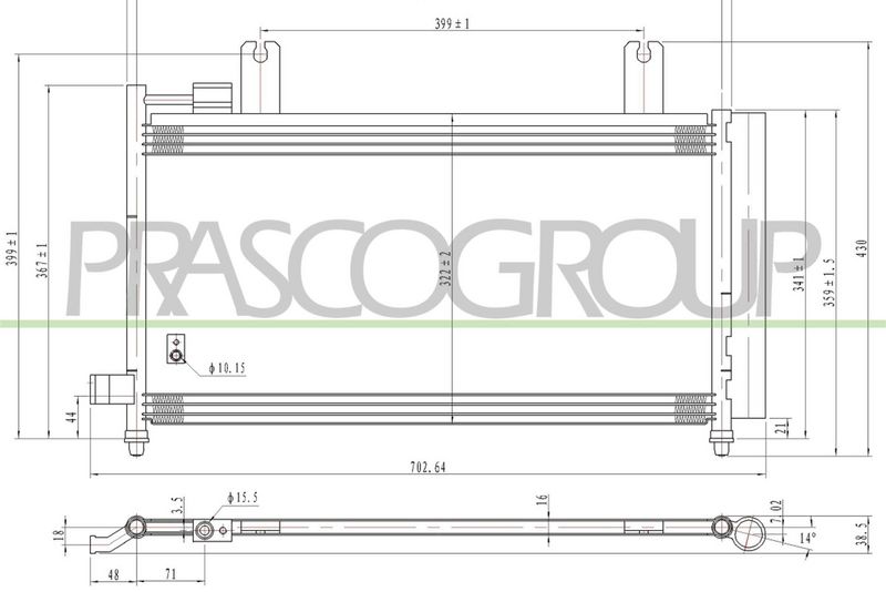 PRASCO Condensatore, Climatizzatore FT360C003