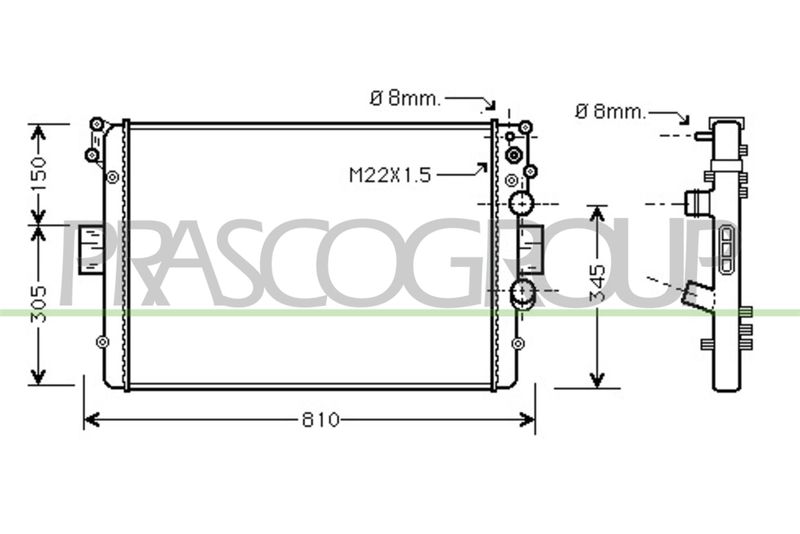 PRASCO Radiatore, Raffreddamento motore FT926R003