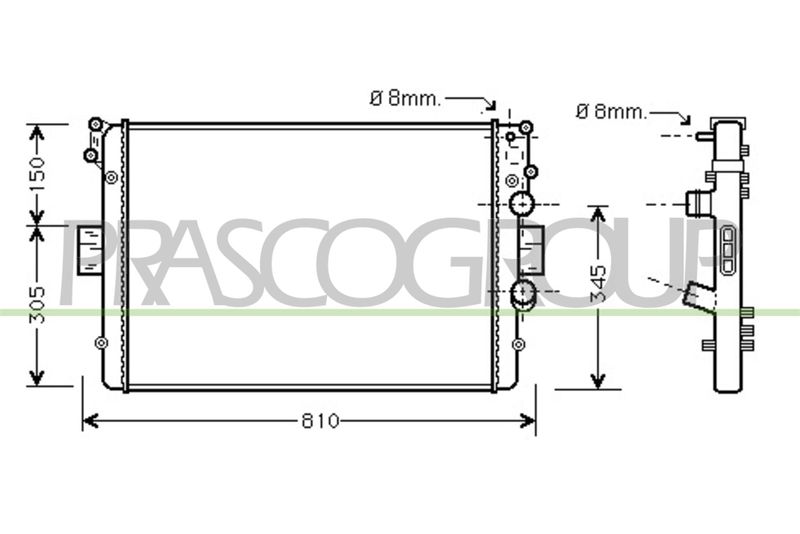 PRASCO Radiatore, Raffreddamento motore FT926R008