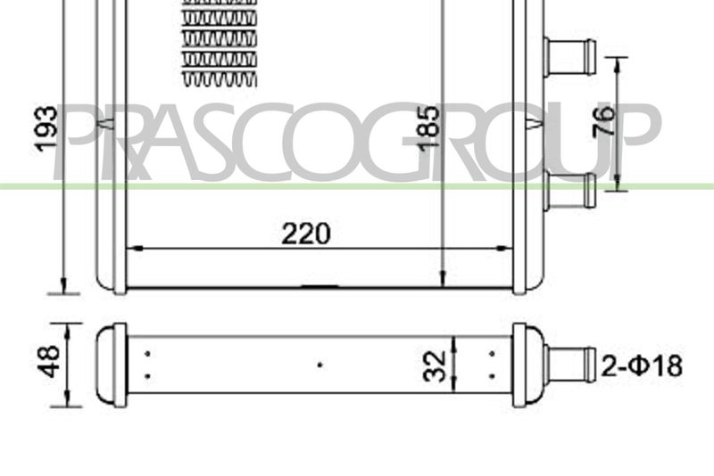 PRASCO Scambiatore calore, Riscaldamento abitacolo FT927H001