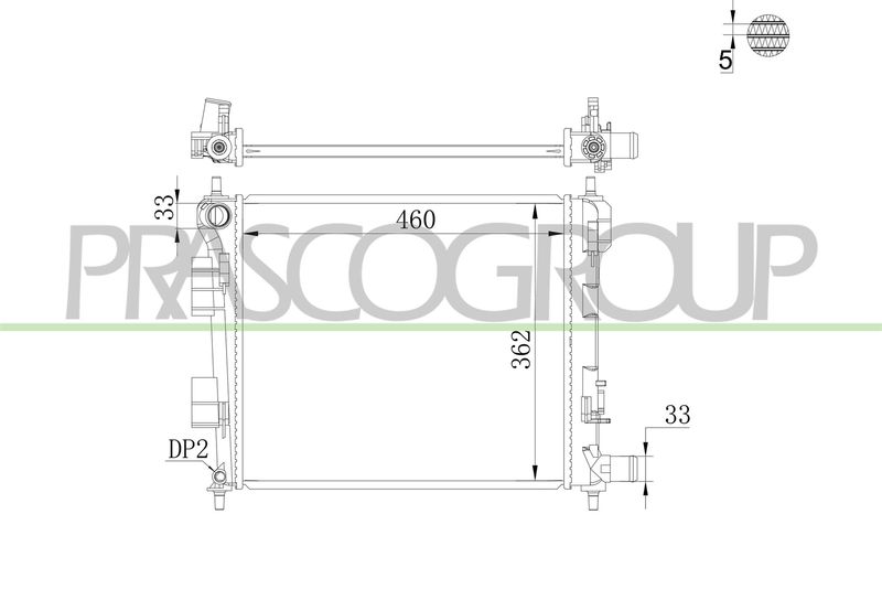 PRASCO Radiatore, Raffreddamento motore HN004R001