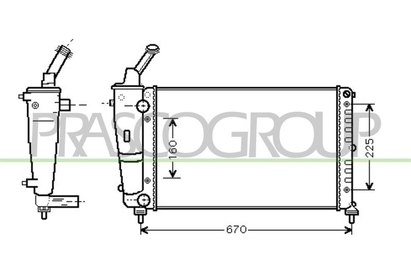 PRASCO Radiatore, Raffreddamento motore LA001R008