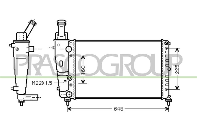 PRASCO Radiatore, Raffreddamento motore LA001R009