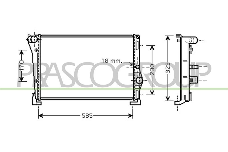 PRASCO Radiatore, Raffreddamento motore LA002R004