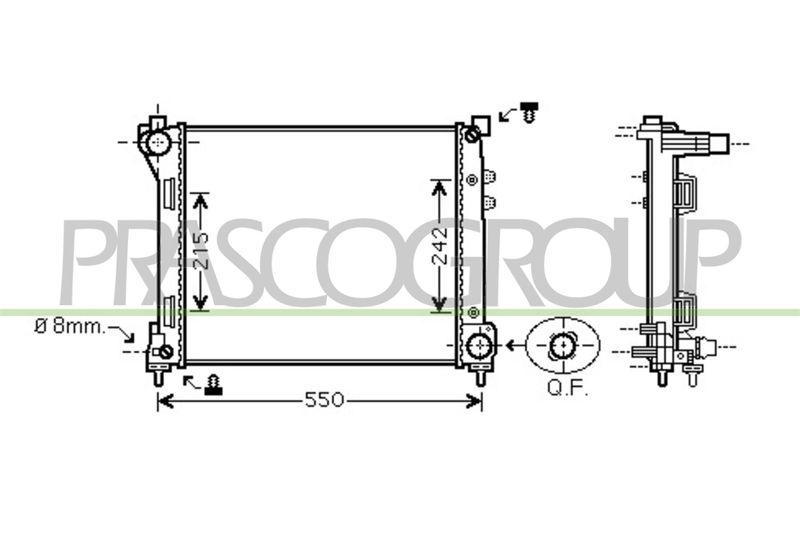 PRASCO Radiatore, Raffreddamento motore LA004R001