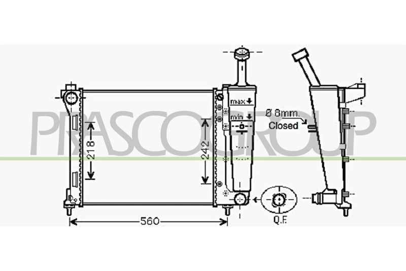 PRASCO Radiatore, Raffreddamento motore LA004R002