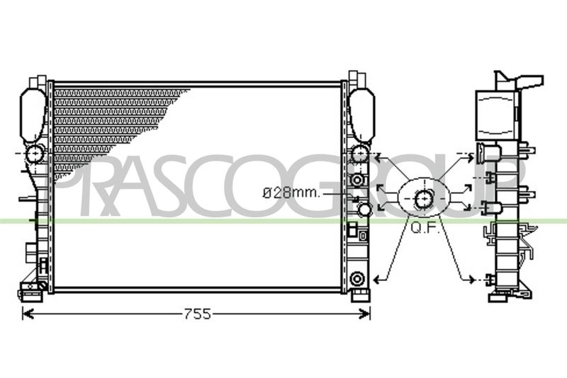 PRASCO Radiatore, Raffreddamento motore ME039R002